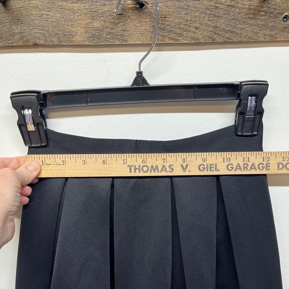 ASOS Black Pleated Knee Length Midi Skirt US Size 2 Back Zip Closure - Picture 7 of 11